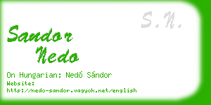 sandor nedo business card